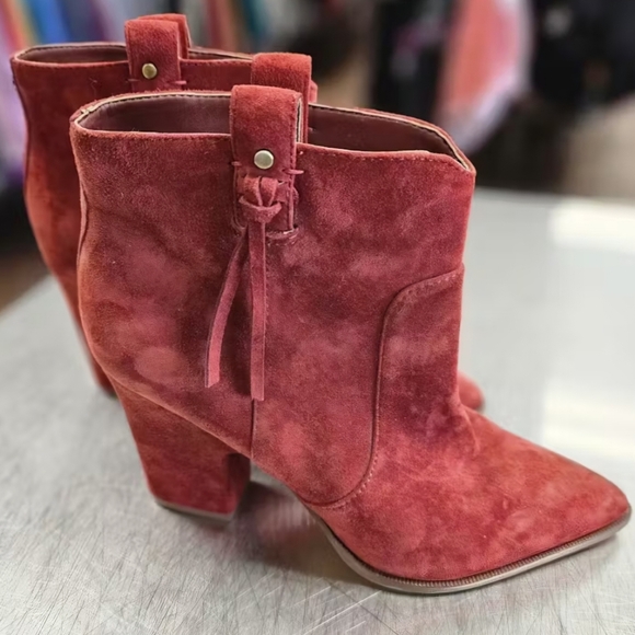 Sam Edelman Shoes - Sam Edleman Red Suede Niomie Size 8 Booties